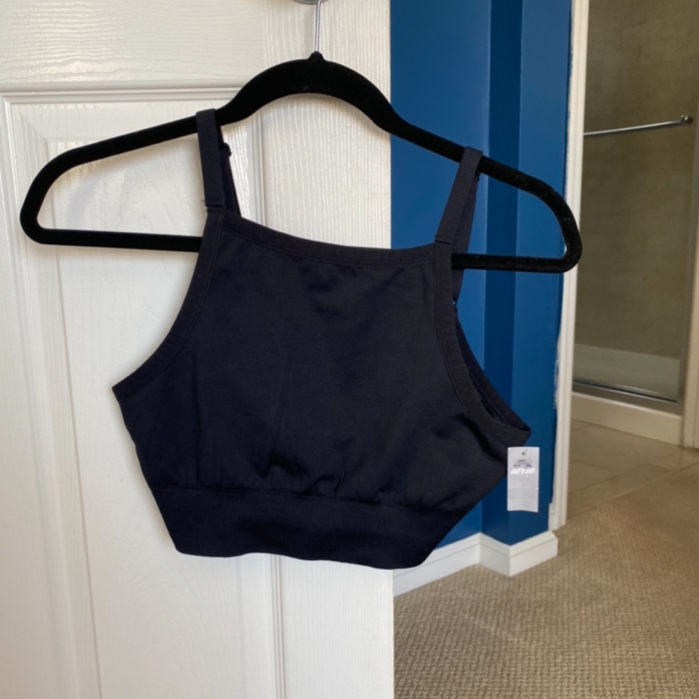 Black High Neck Sports Bra